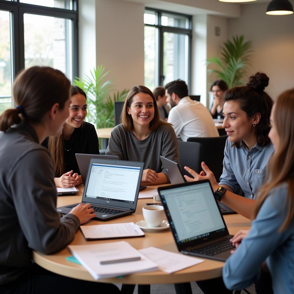 Group of interns in a meeting