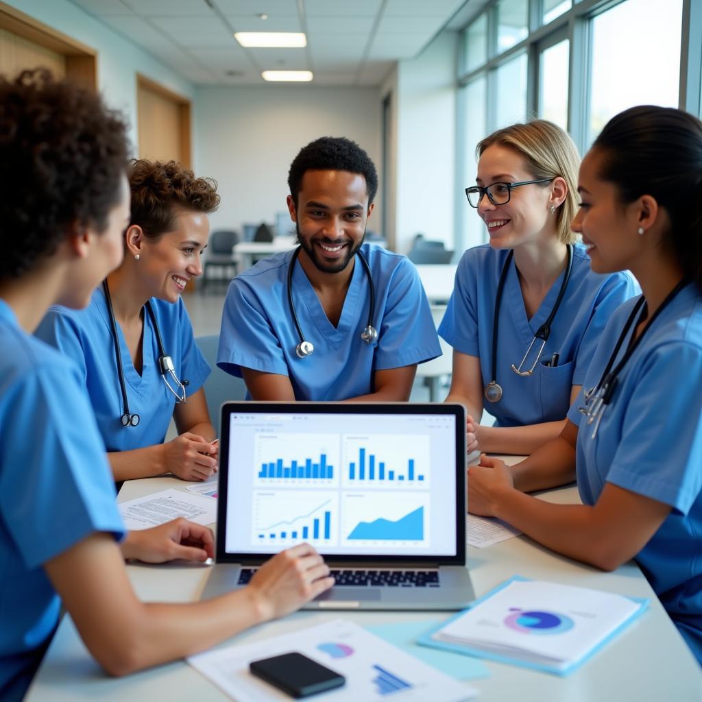 Nurses Collaborating on Research Project