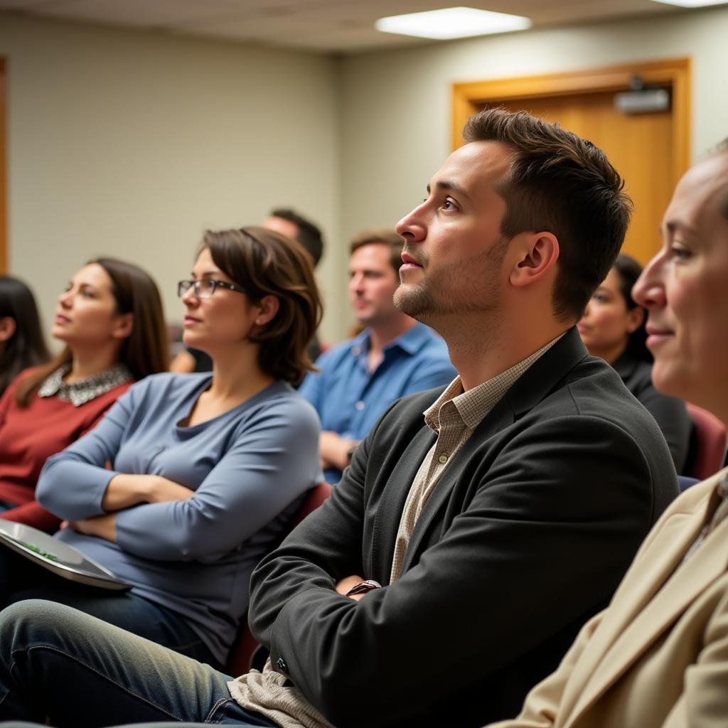 Group of people attending a nutrition seminar at the GFHNRC