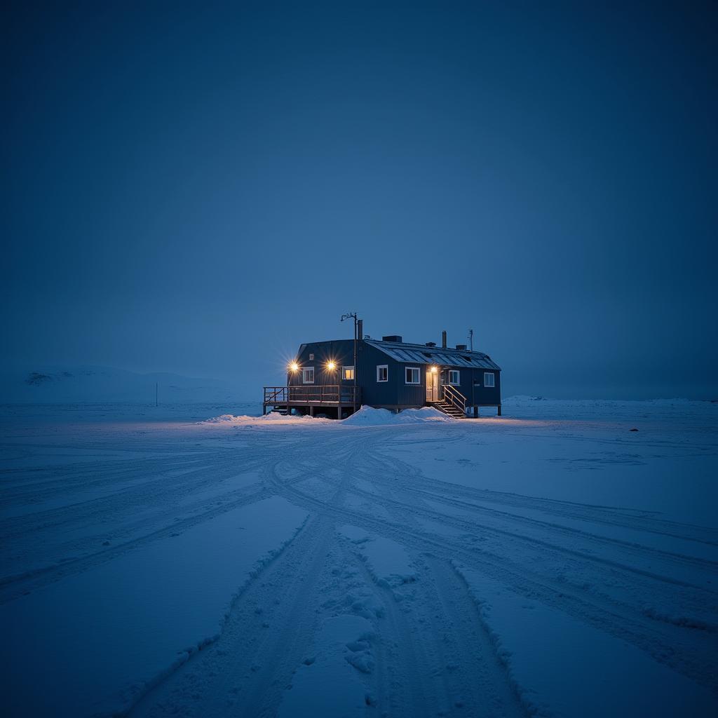 Halley VI Research Station during the Antarctic winter