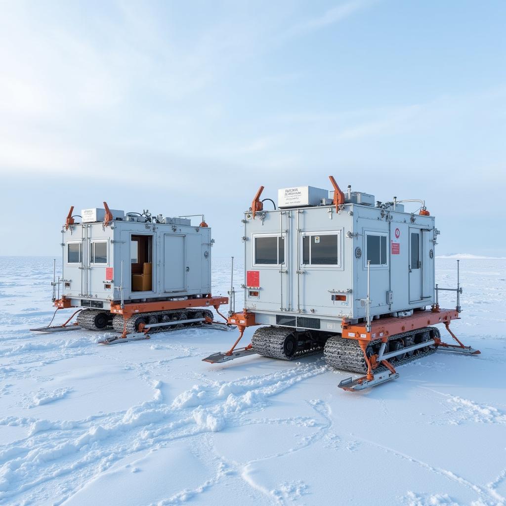 Halley VI Research Station's unique modular design on skis in Antarctica