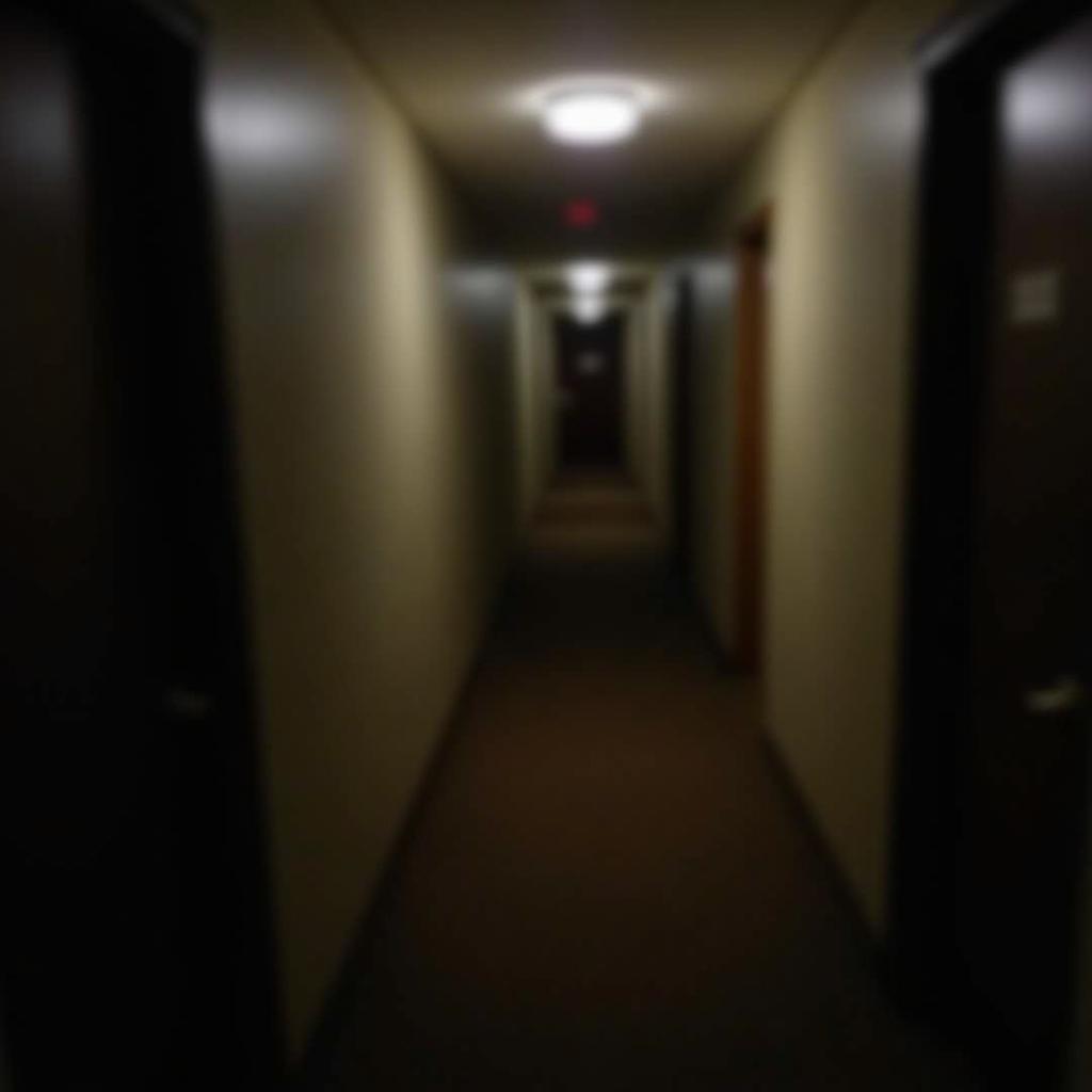 Hampton Inn Huntsville Hallway at Night