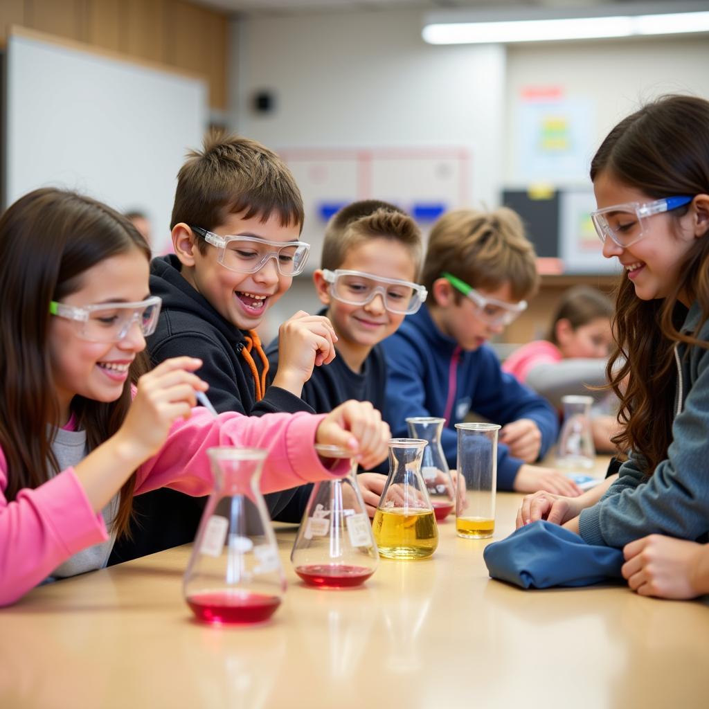 Students Engaged in a Science Experiment