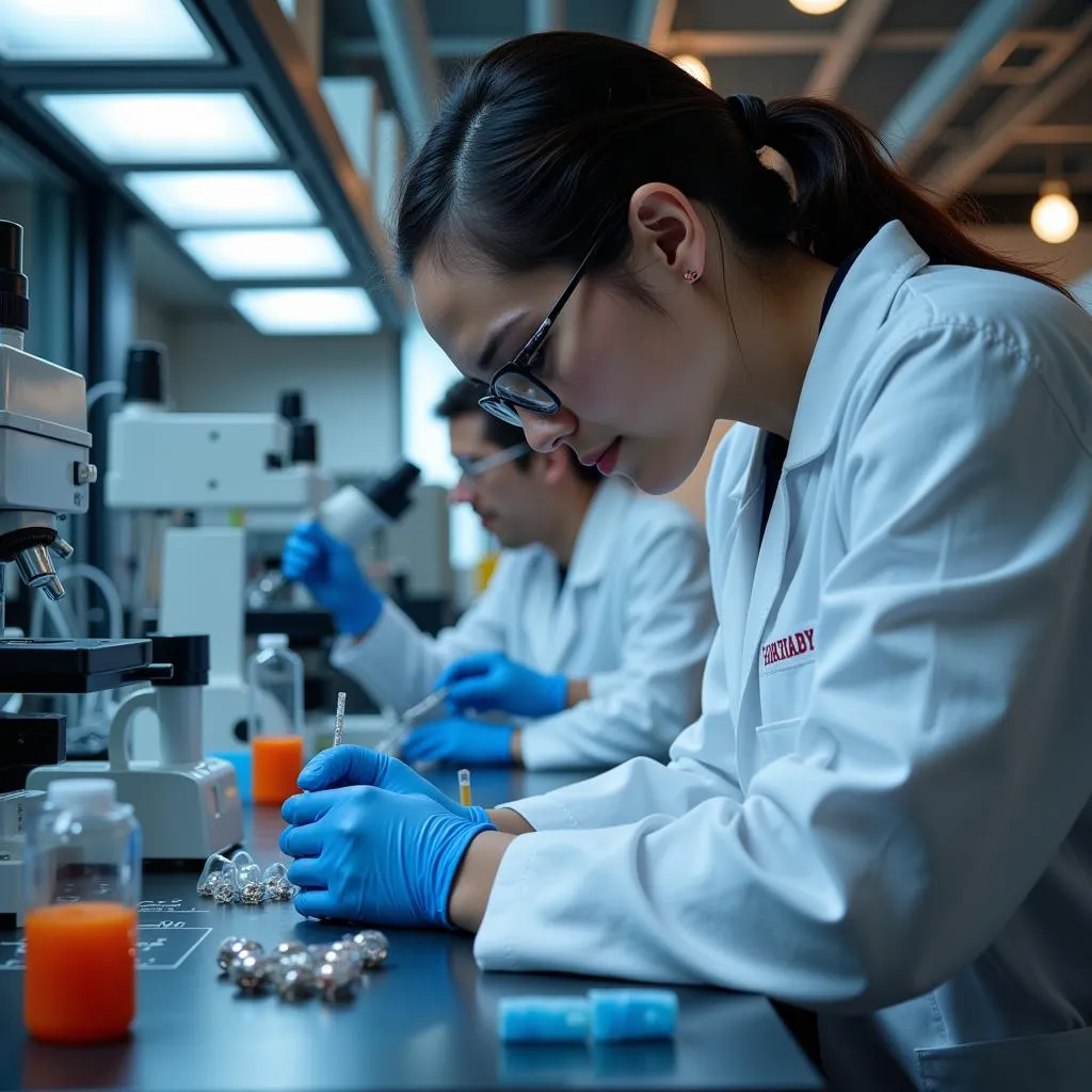 Harvard Research Fellow Working in Lab