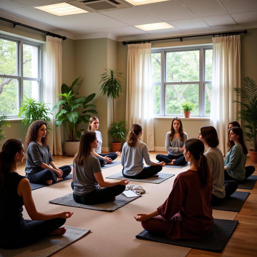 Participants engaged in a meditation study