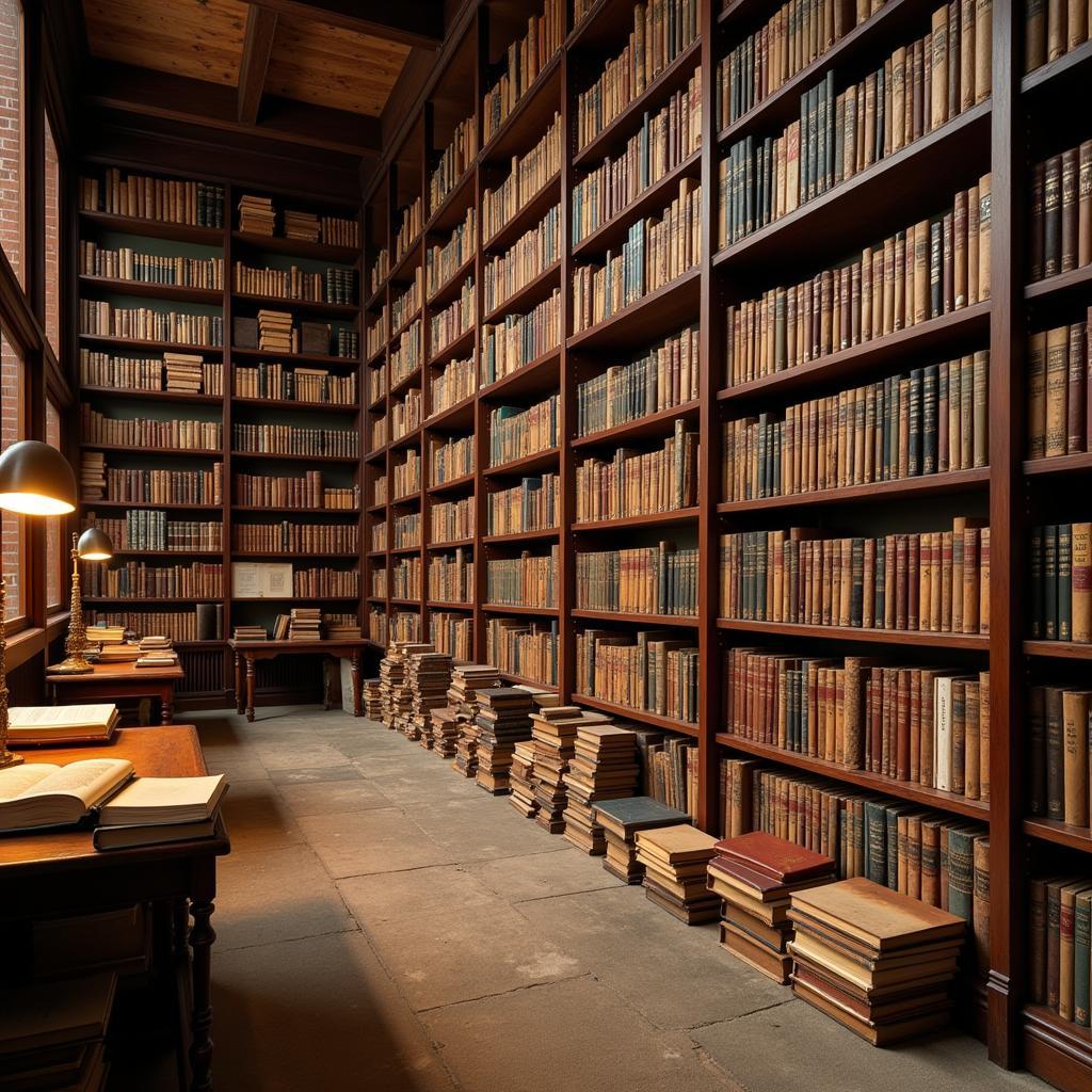 Hebrew Research Center Library with Books and Manuscripts