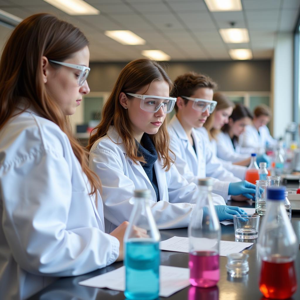 High School Students in a Research Lab