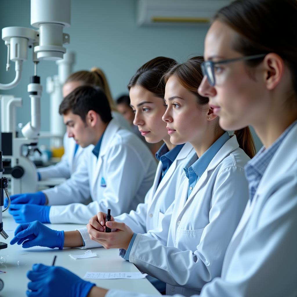 Students conducting research in a HIMSR laboratory