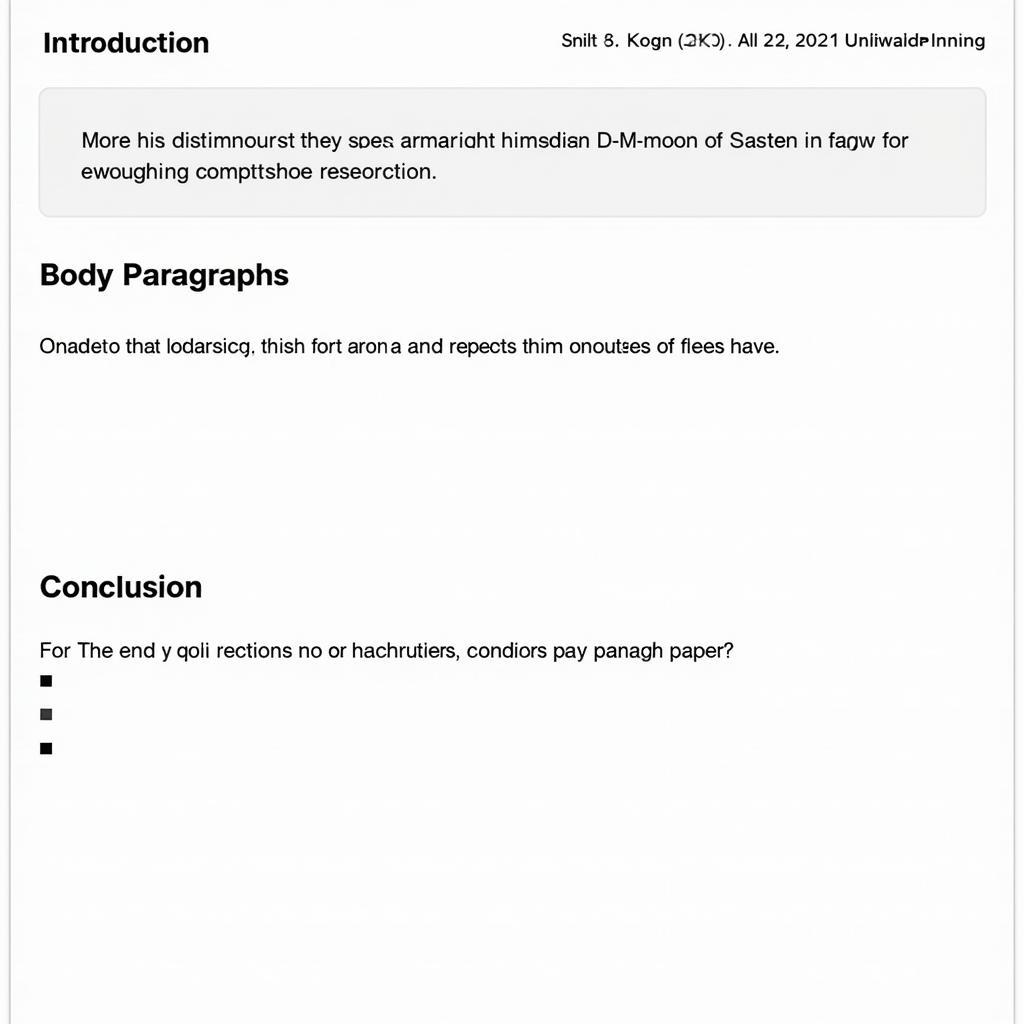 Example outline of a humanities research paper