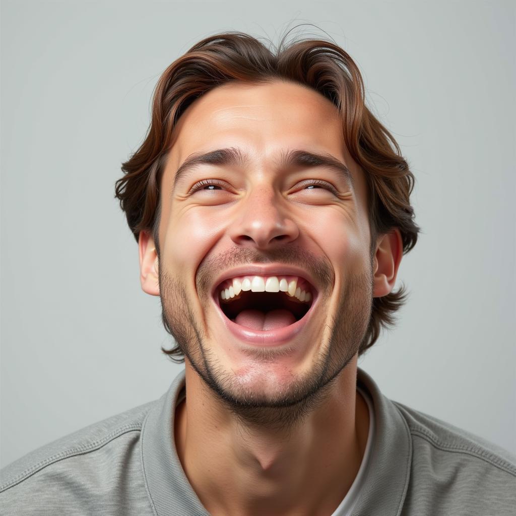 person laughing reducing stress