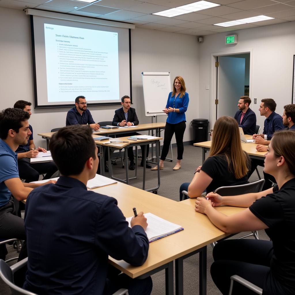 Clinical research professionals participating in an IATA training program.