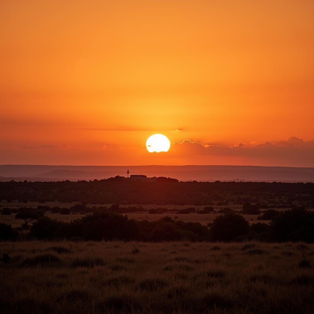 Sunset over the Impala Research Center Kenya