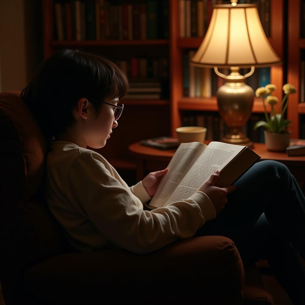 Individual enjoying independent silent reading