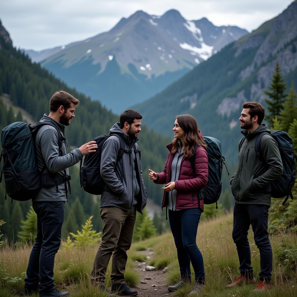 Paranormal research team preparing for an expedition in an intermountain region