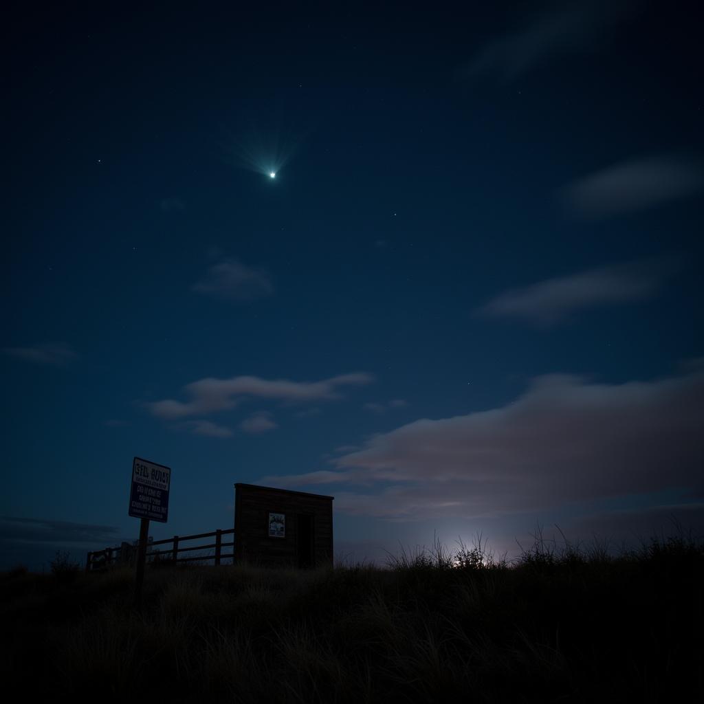 Iron Butte Nero Night Sky with Strange Light Phenomena