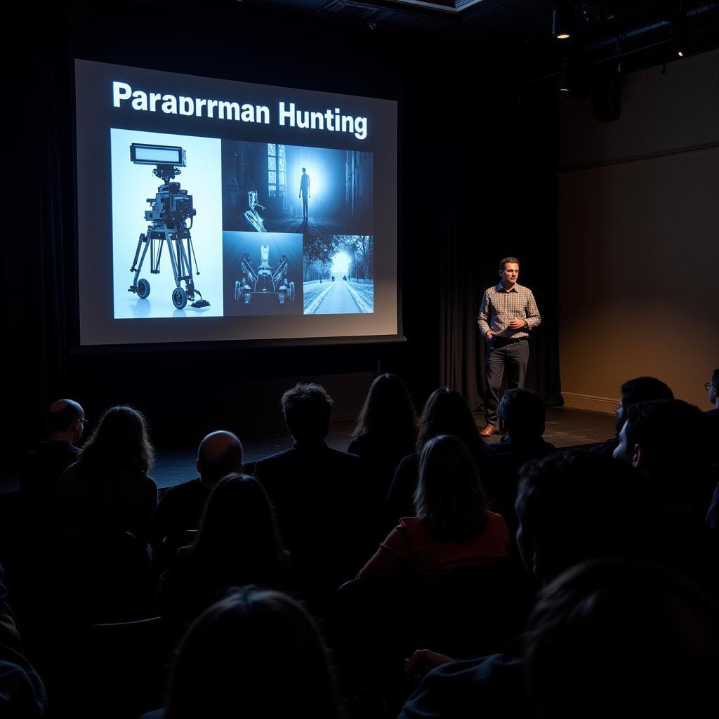 Paranormal Researcher Giving a Presentation