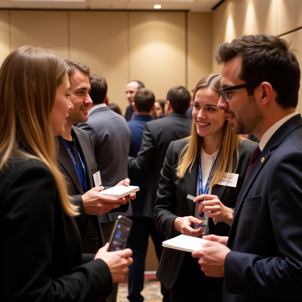 Attendees Networking at the Journal of Accounting Research Conference