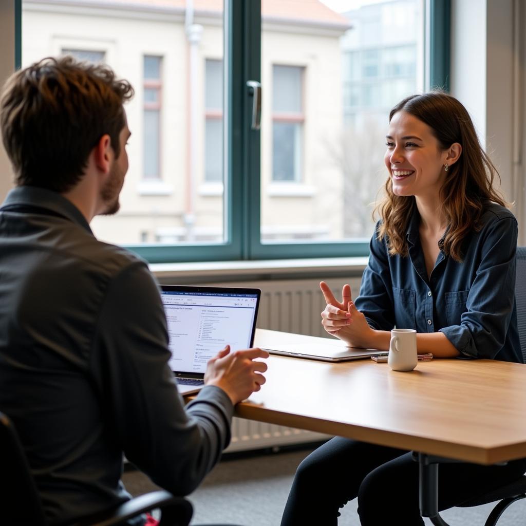 Junior UX Researcher conducting user interviews