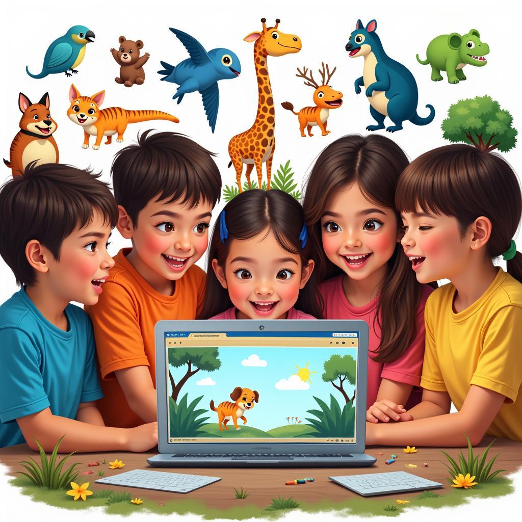 Kids Exploring Animal Websites