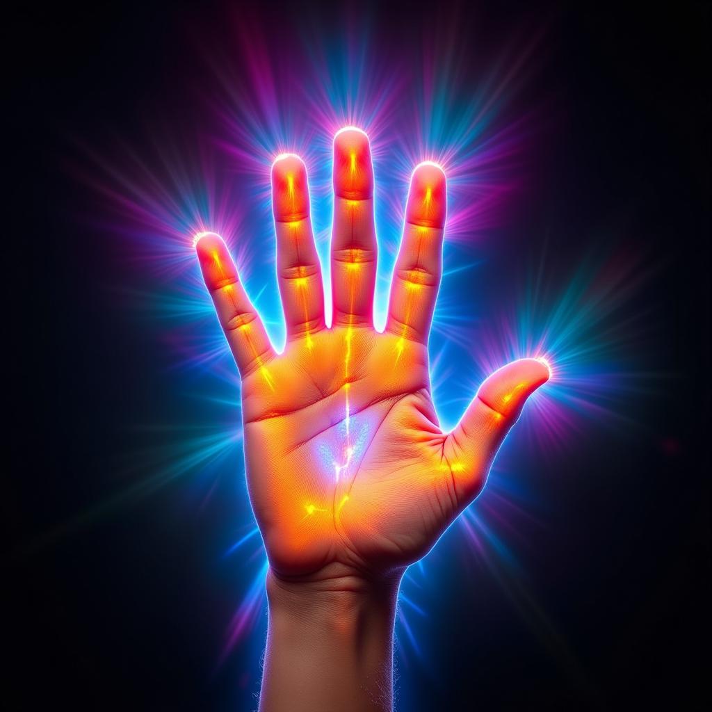 Kirlian Photograph of Human Hand