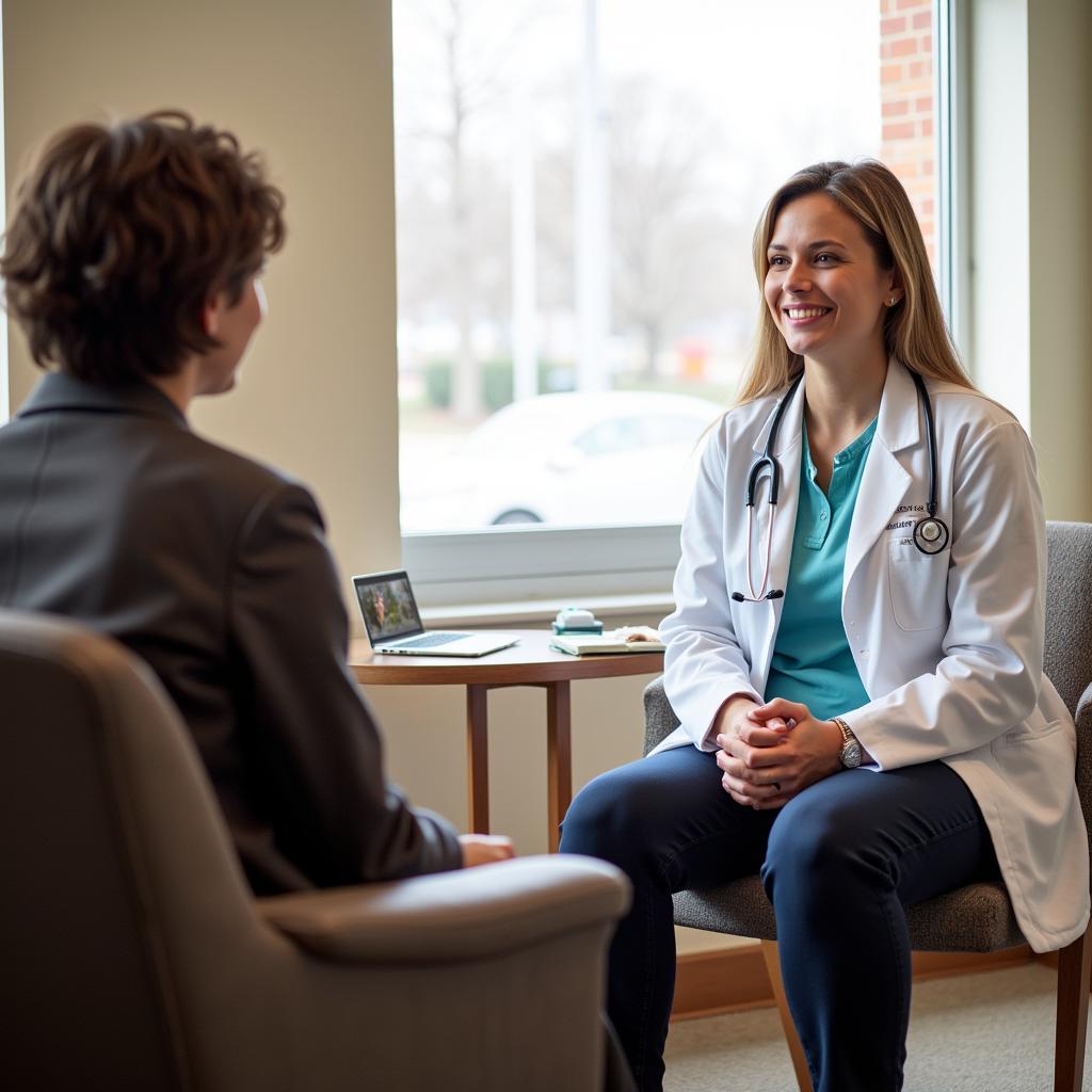 Doctor consulting with a patient at KU Clinical Research Center