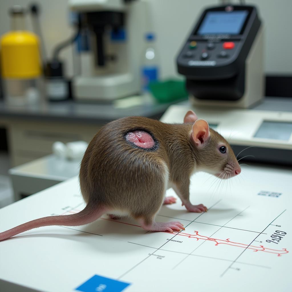 Laboratory rat in a wound healing experiment