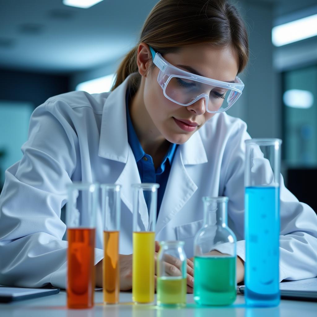 Laboratory Researcher Analyzing Chemical Compounds