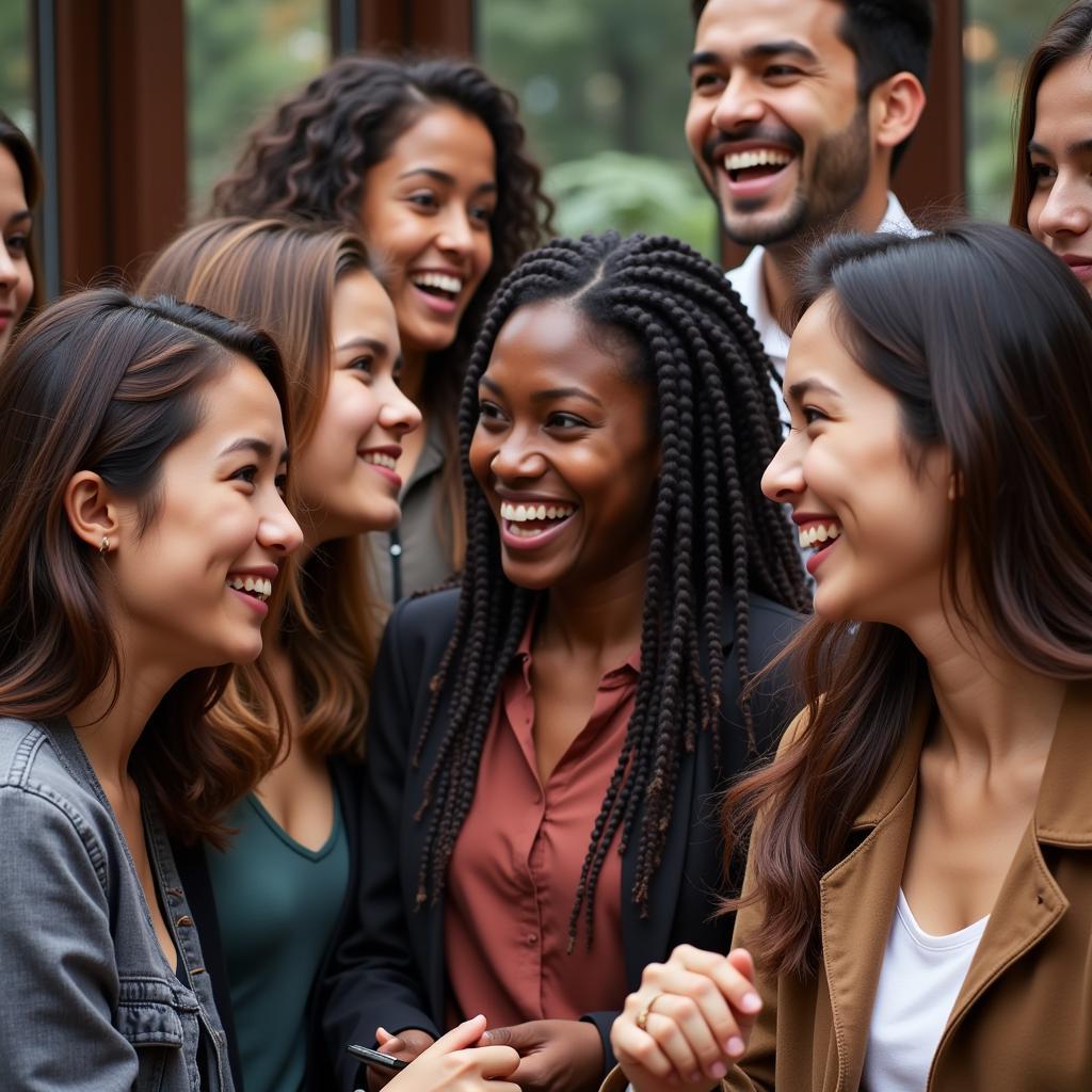 People from different cultures communicating