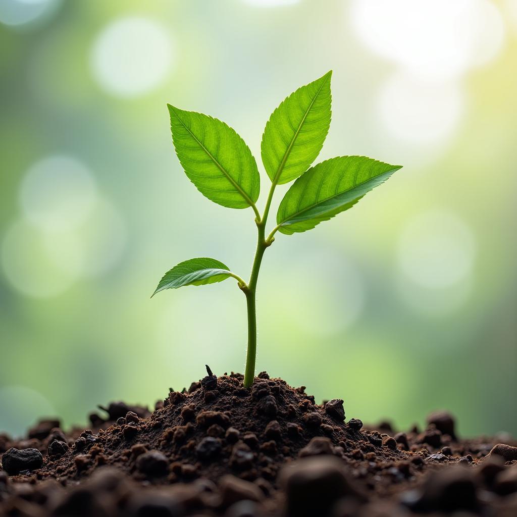 The Power of Experience: A seedling growing into a tree against a backdrop of diverse environments, representing how experiences shape leadership qualities.