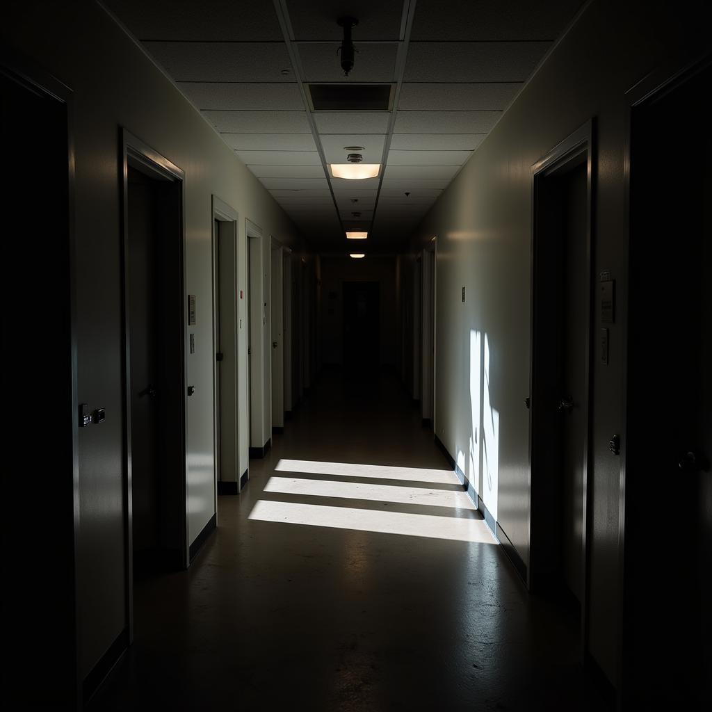 Deserted hallway in Lederle Graduate Research Tower