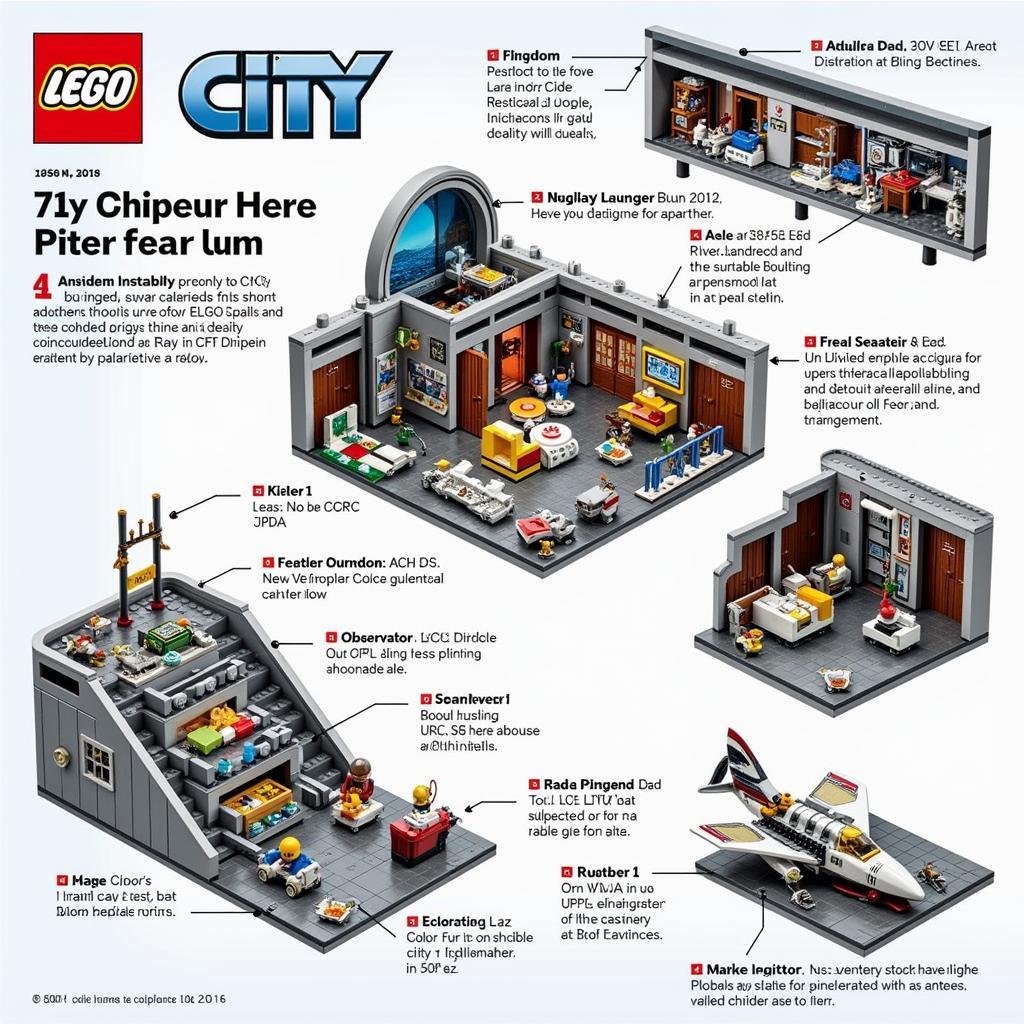 Close-up view of LEGO City Lunar Research Base features