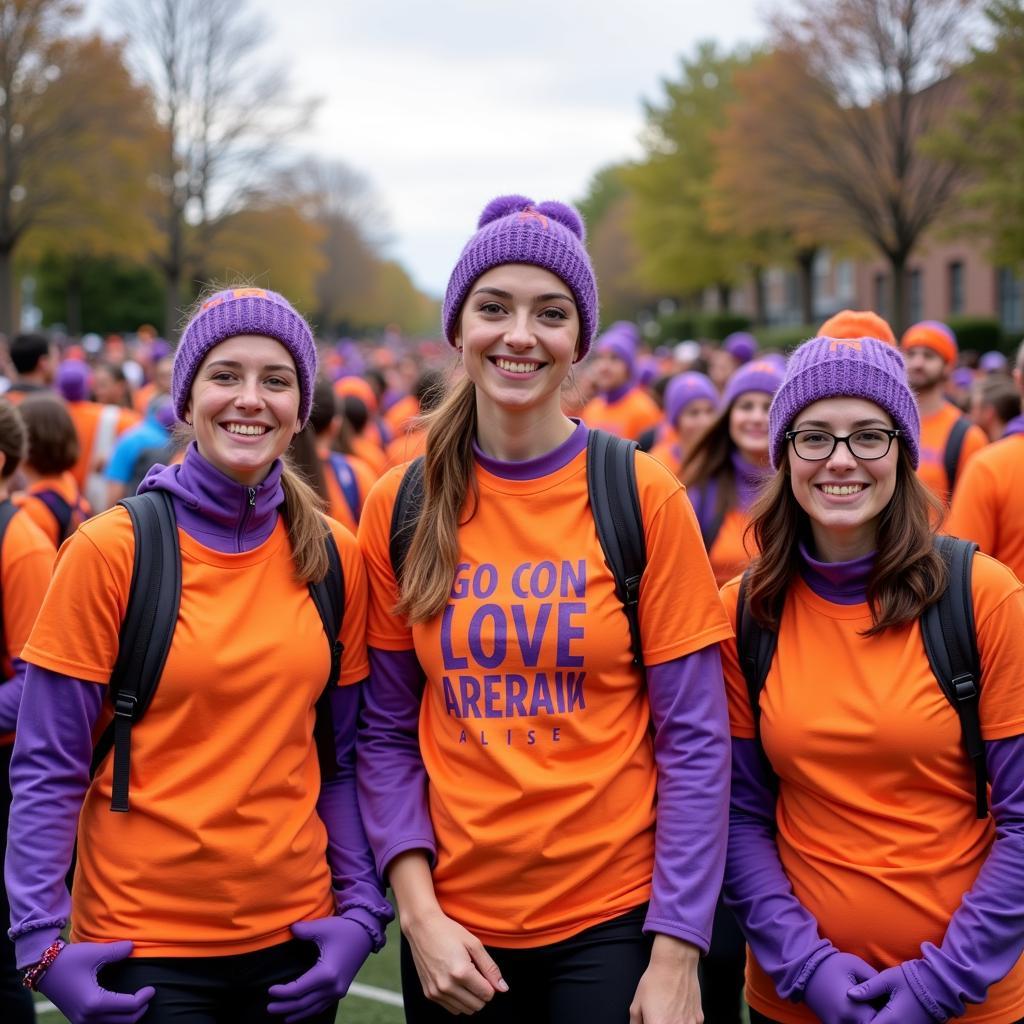 Community members participating in a leukemia awareness walk