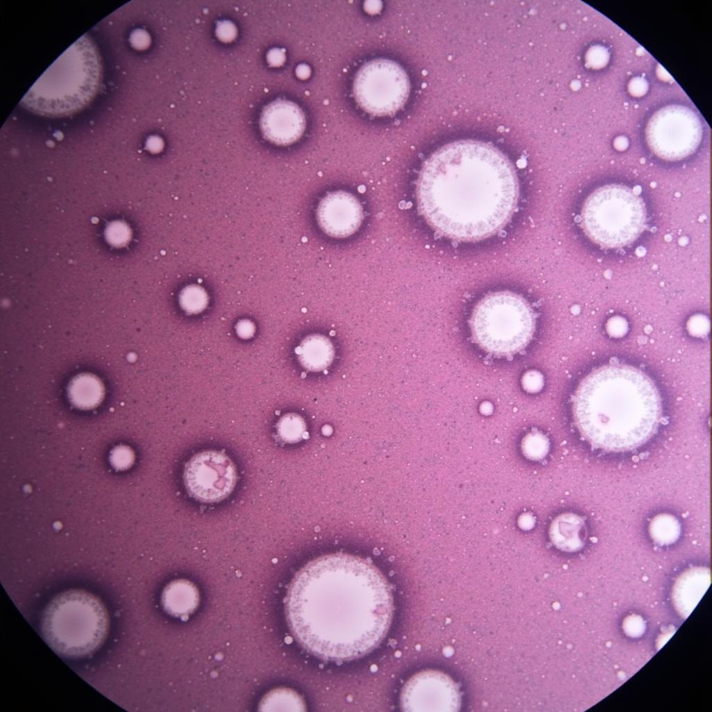 Leukemia cells under a microscope