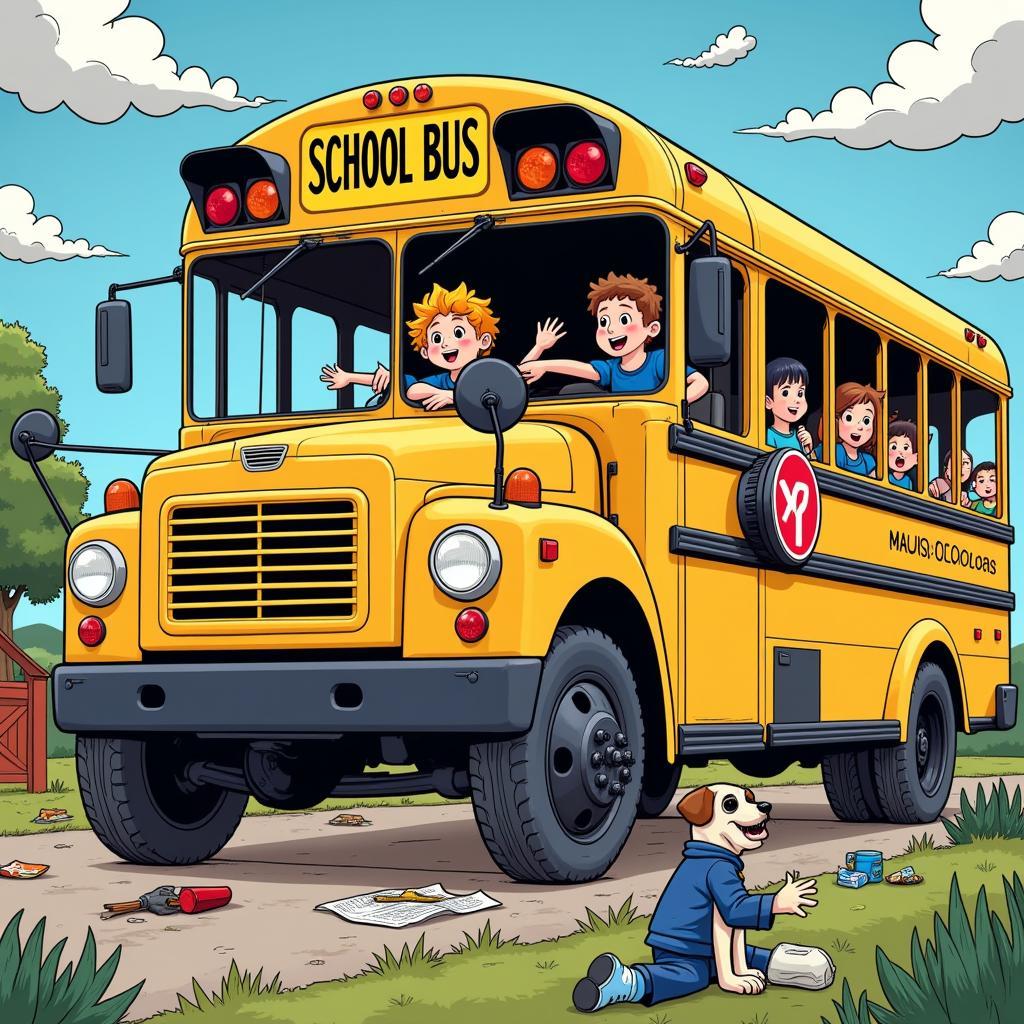 The Magic School Bus shrinking to a microscopic size.