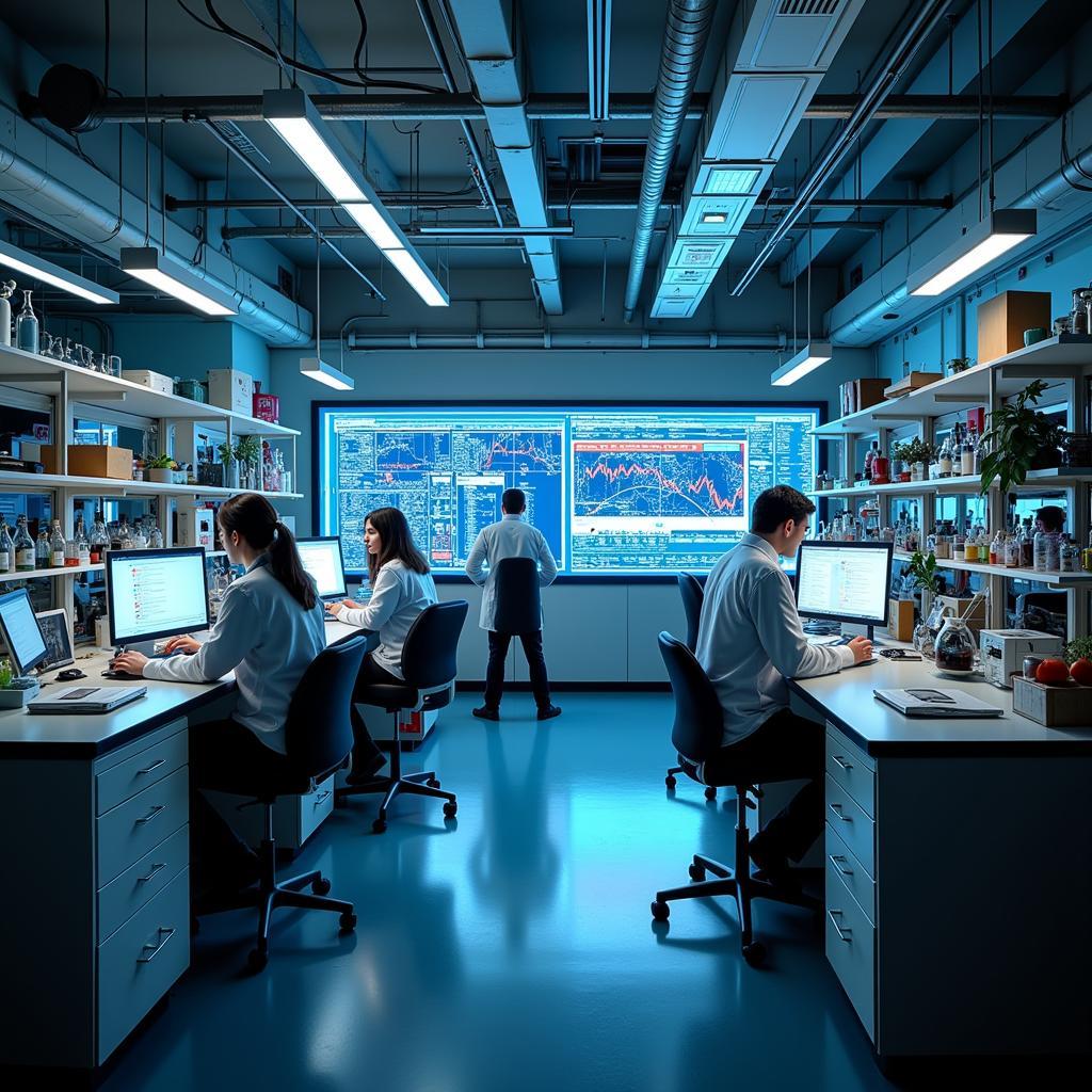 High-tech research lab with advanced equipment