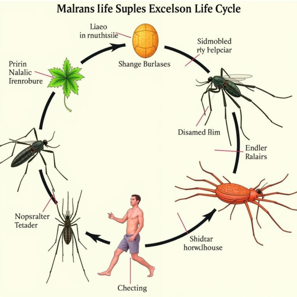 Malaria parasite life cycle diagram