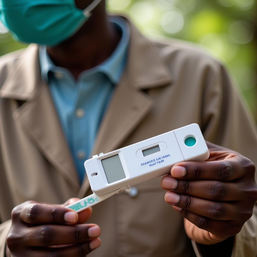 Malaria rapid diagnostic test kit in use