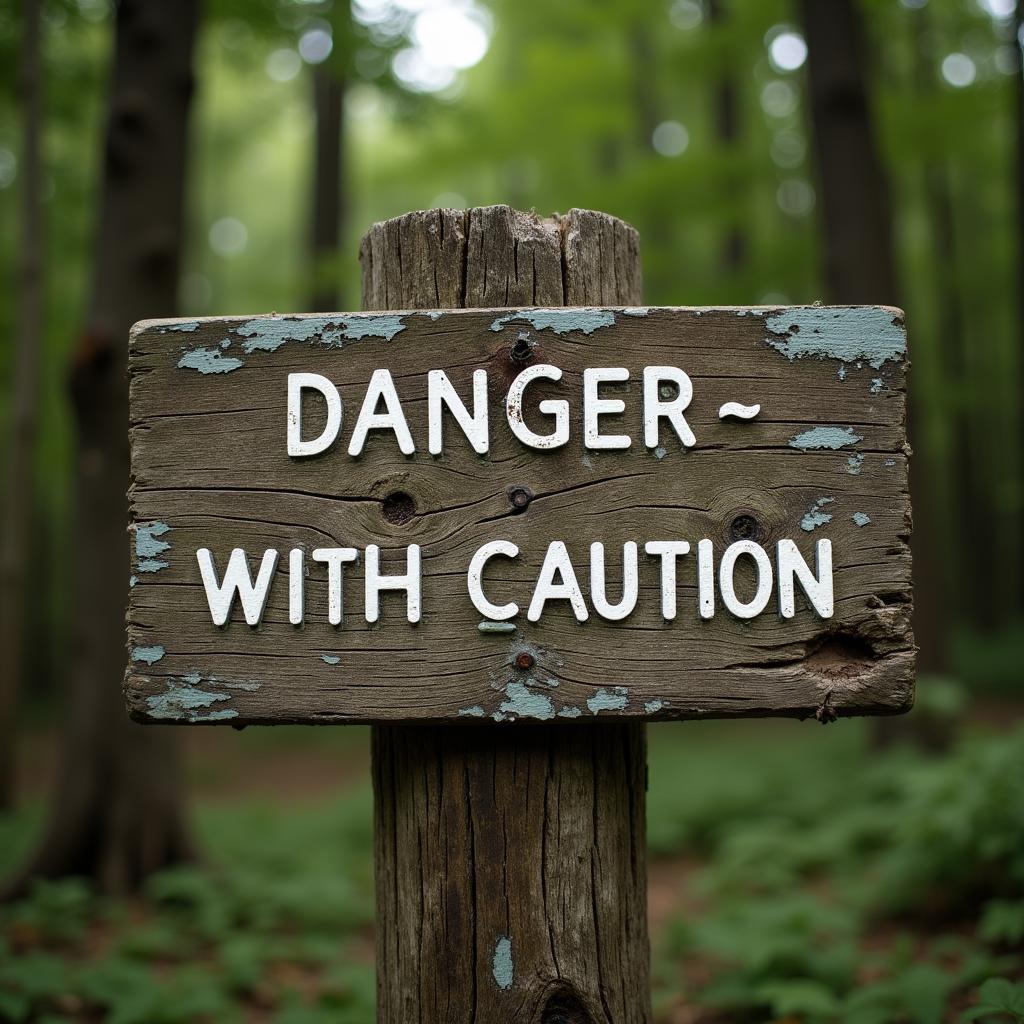 A weathered trail sign in the Malcolm Knapp Research Forest