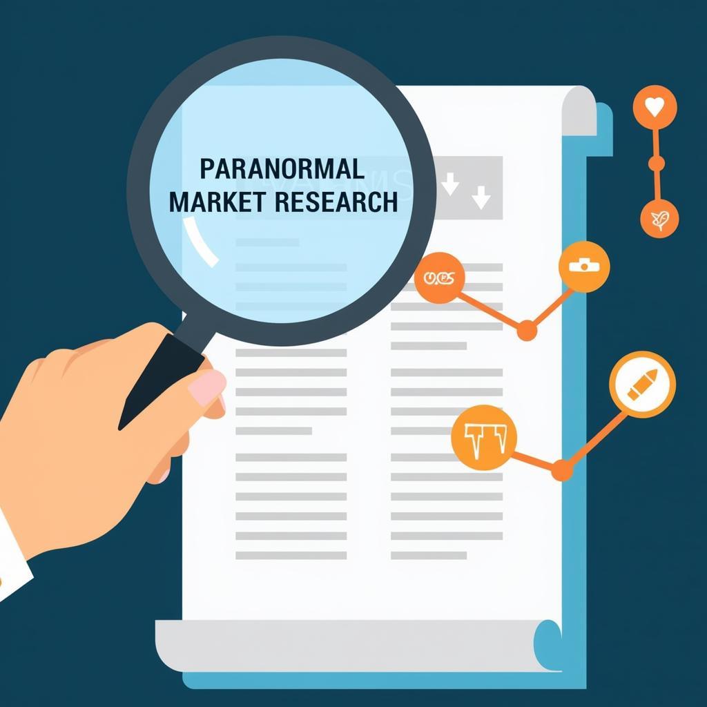 Paranormal Market Research: A guide with a magnifying glass over a market research brief