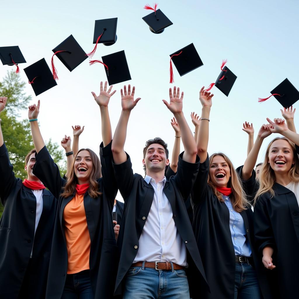 Marketing Research Graduates Celebrating