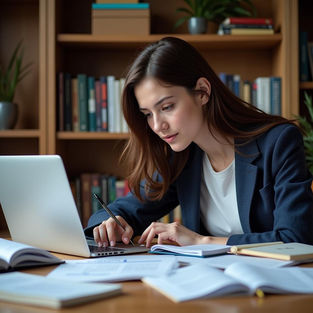 MBA student researching