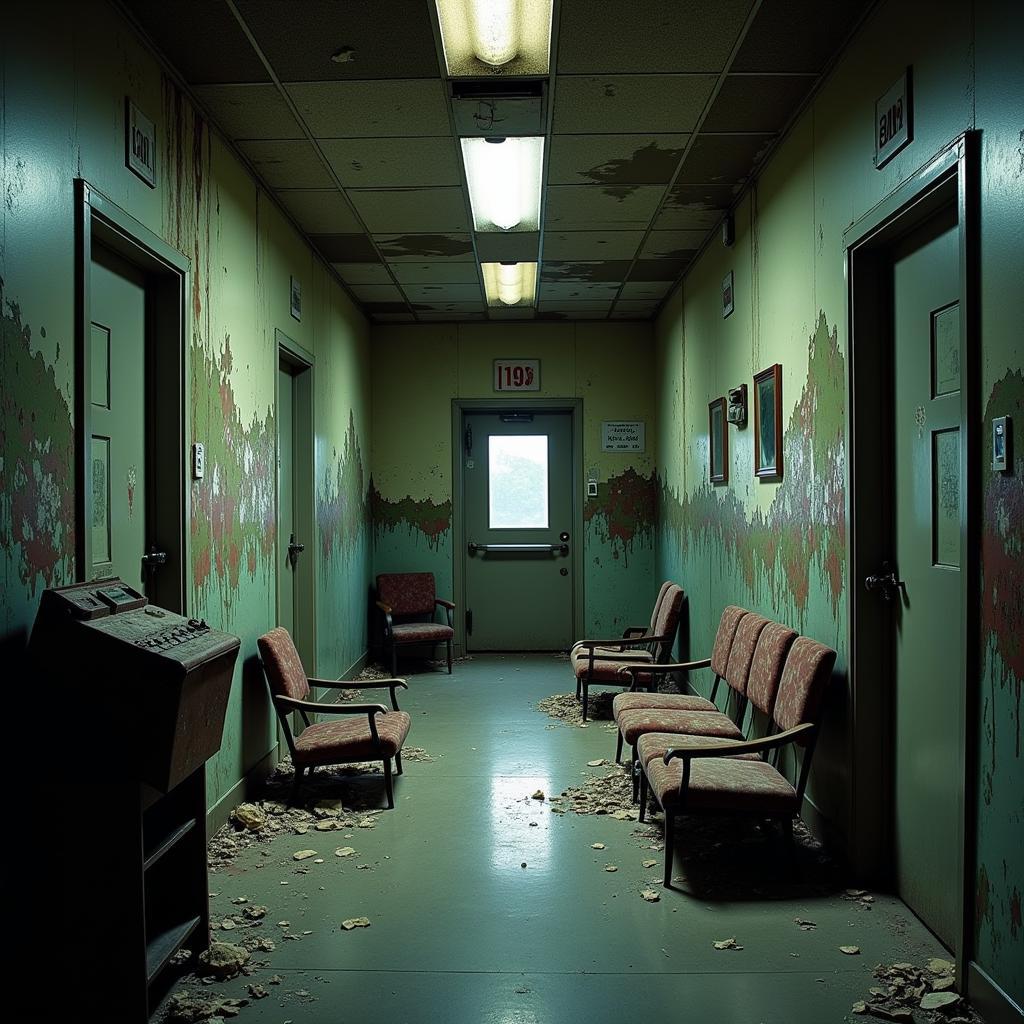 An abandoned corridor inside the McClellan Nuclear Research Center