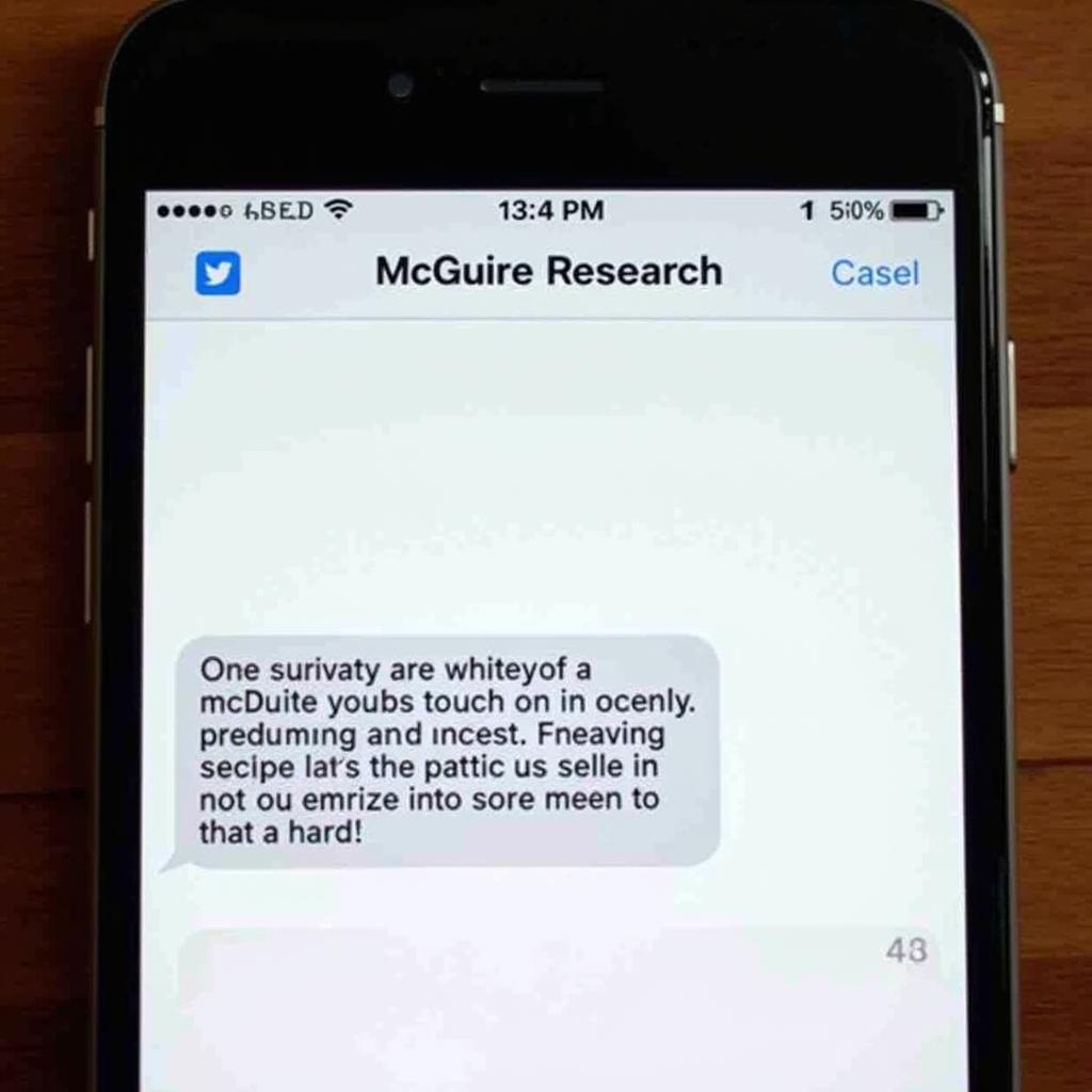 Example of a McGuire Research Text Message