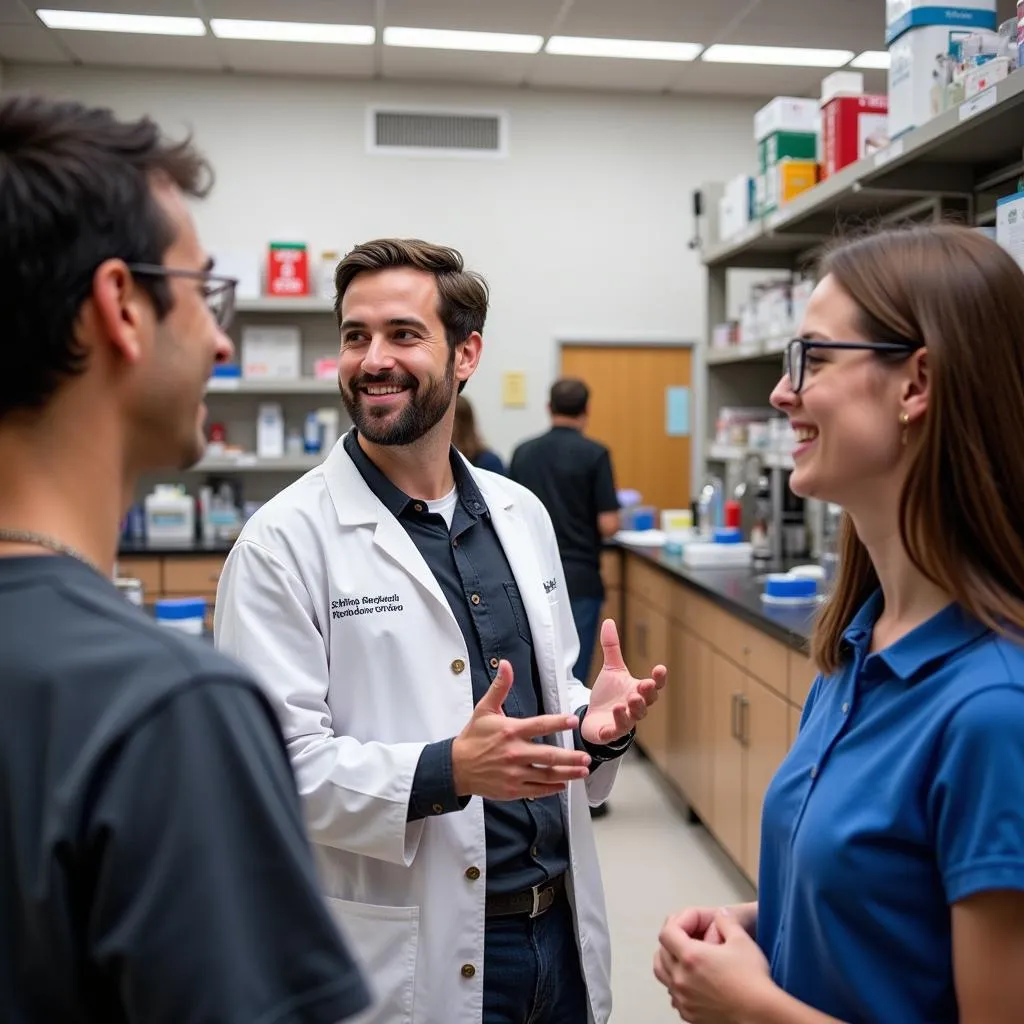 MD-PhD Students and Their Principal Investigator in a Research Lab