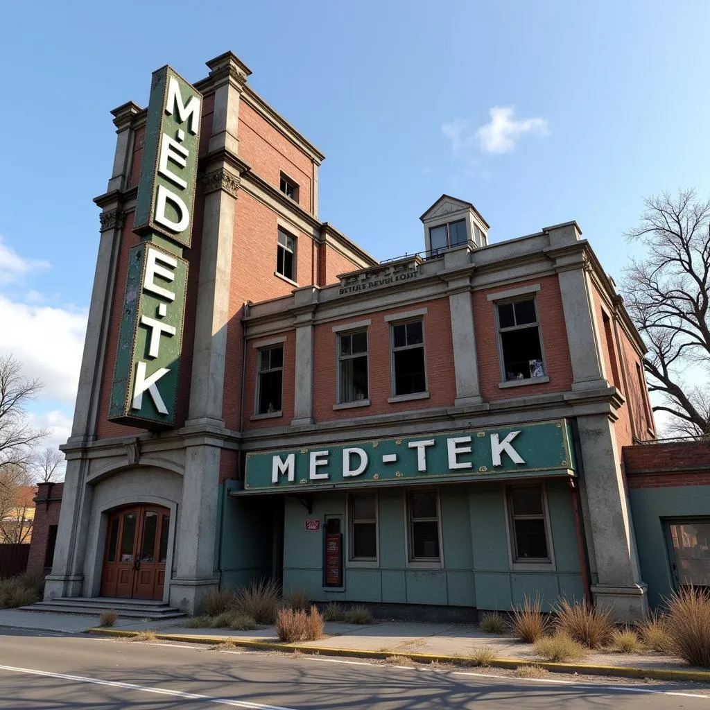 Exterior view of Med-Tek Research building in Fallout 4