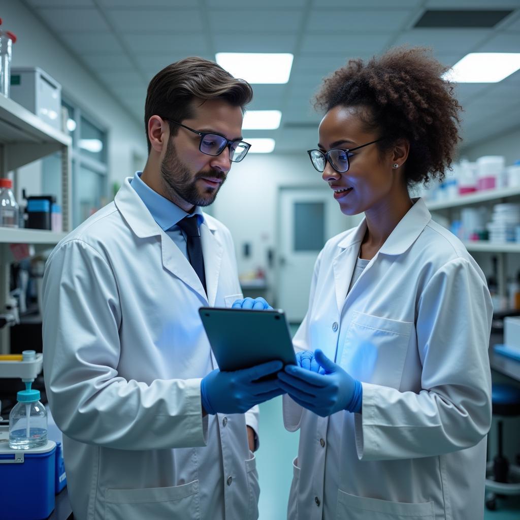 Medical Researchers Collaborating in a Lab