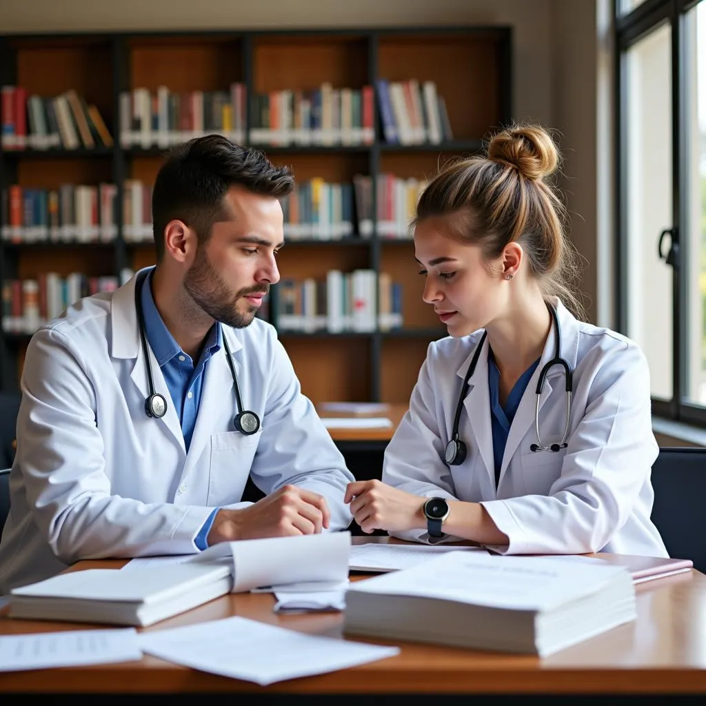 Medical Students Collaborating on Research