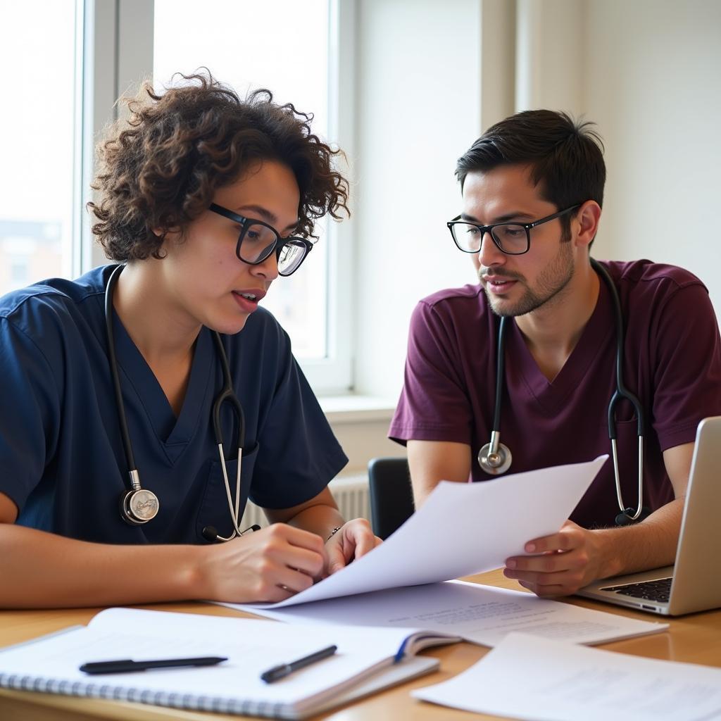 Medical Students Collaborating on Research Project