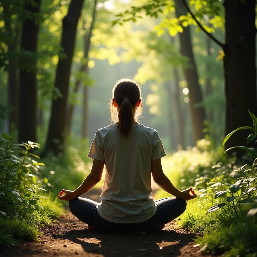 Person Meditating in a Peaceful Setting