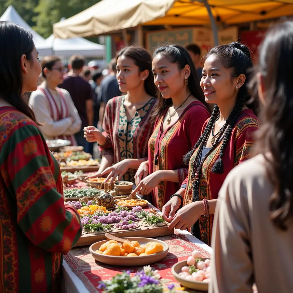 Minority entrepreneurs showcasing their traditional crafts